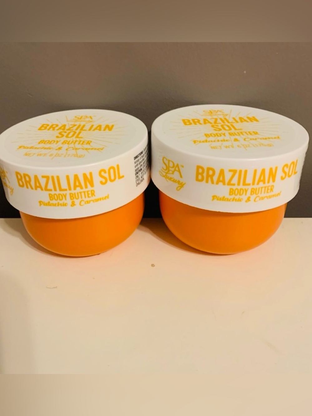 Sol de Brazilian Sol Body Butter Set of 2 Pistachio Caramel 6oz New